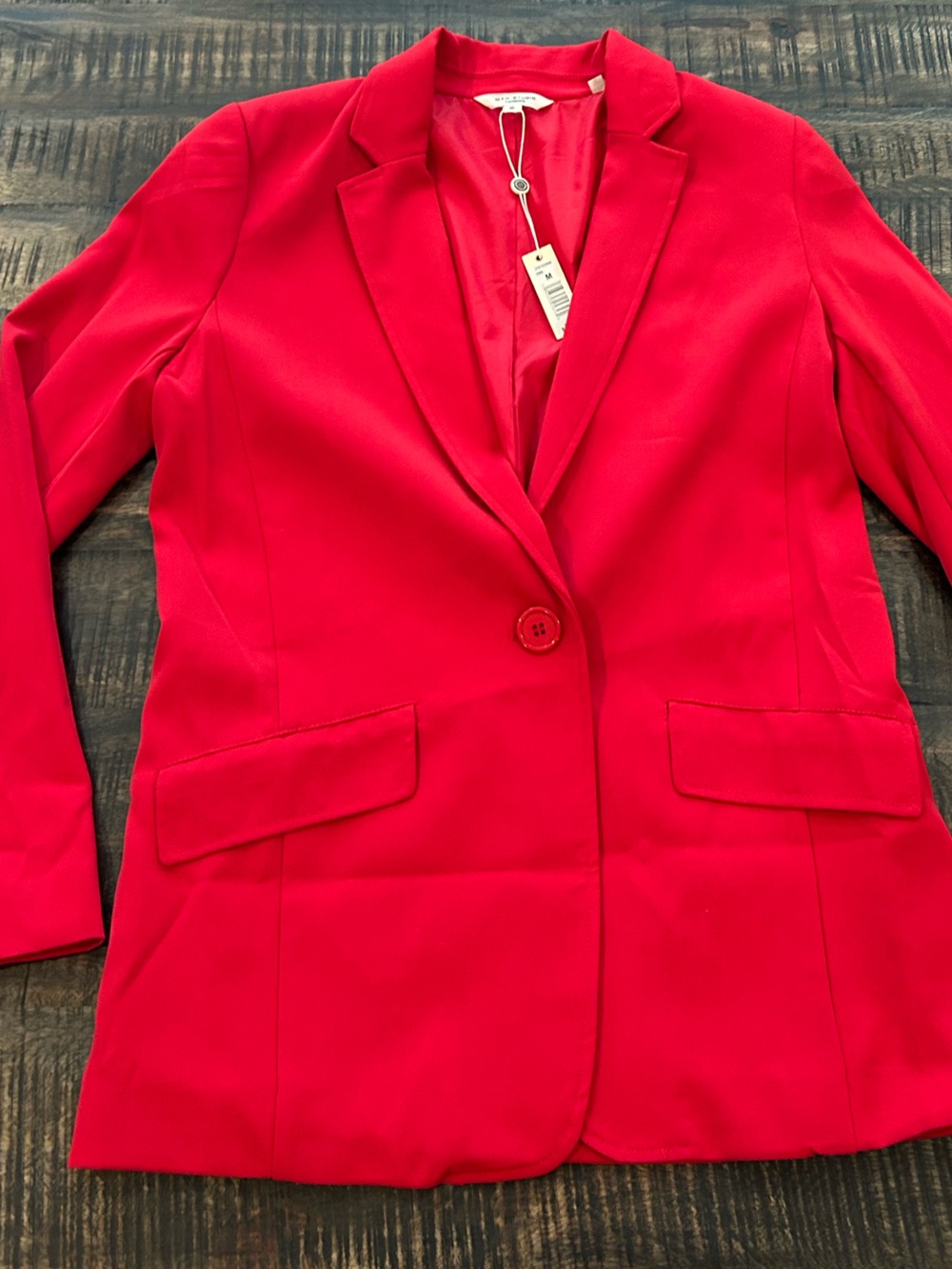 Max Studio Blazer Jacket Size Medium Red